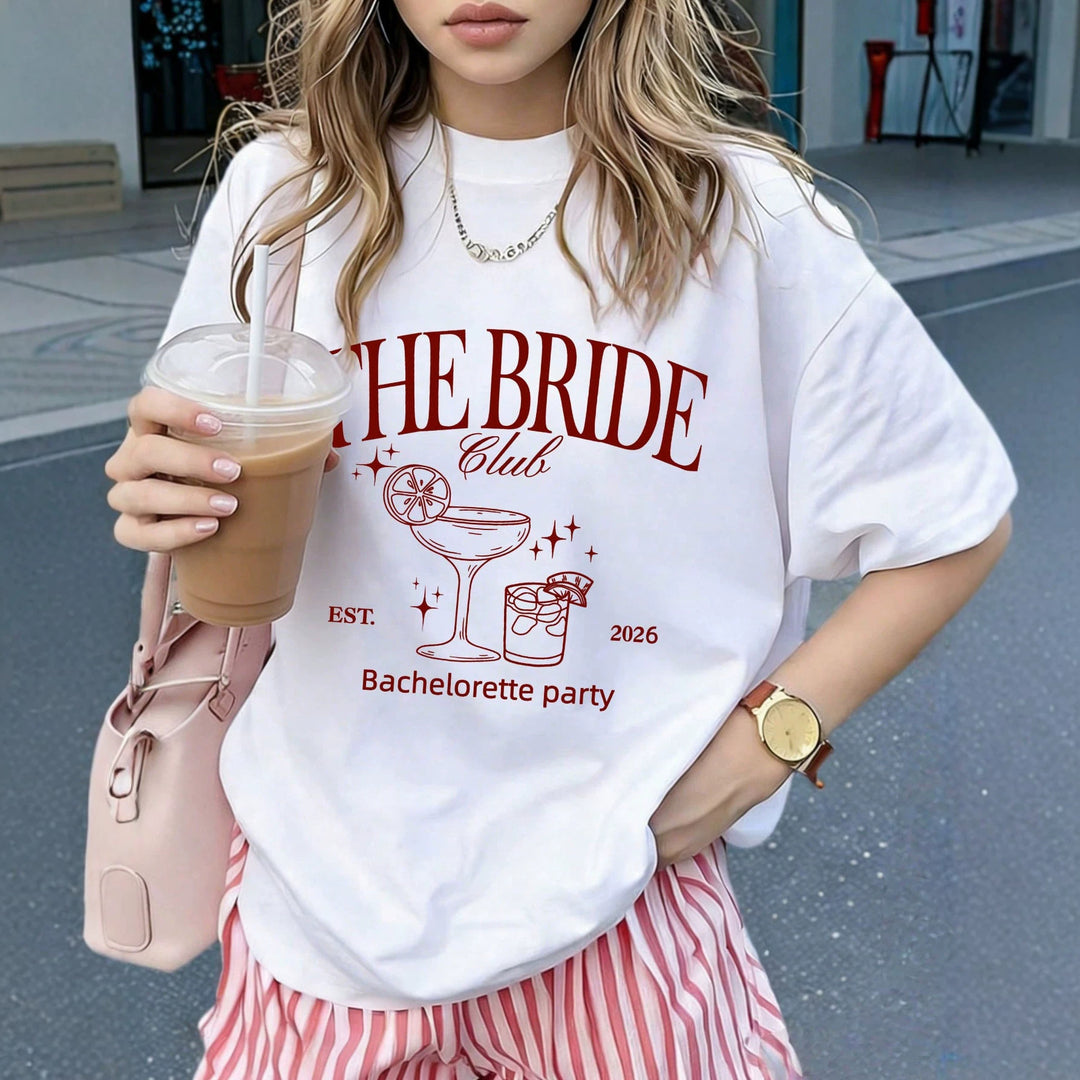 Damer oversized Bachelorette T-skjorte med eksklusiv print Skjora