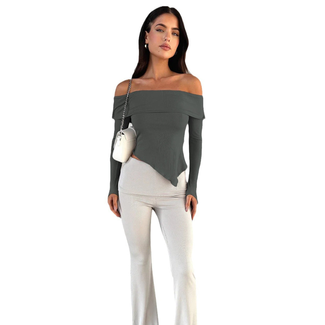 Dame Off-Shoulder skjorte med elegante trompeterm