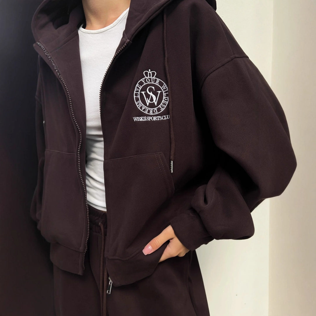 Dame casual hettegenser med oversized passform og elegant logo Skjora