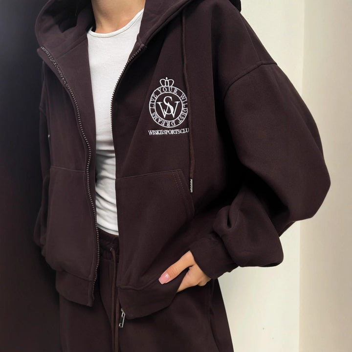 Dame casual hettegenser med oversized passform og elegant logo Skjora