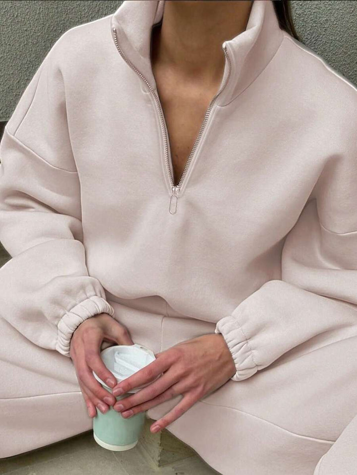 Damer høy-kvalitets sweatshirt med halv glidelås Skjora