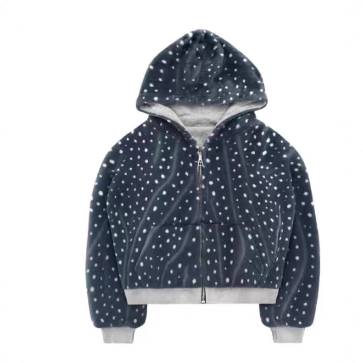 Dame hoodie jakke med trendy gradient og praktisk glidelås Skjora