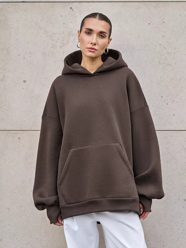 Dames oversized hoodie met volumineuze mouwen en geïntegreerde kangoeroezak Skjora