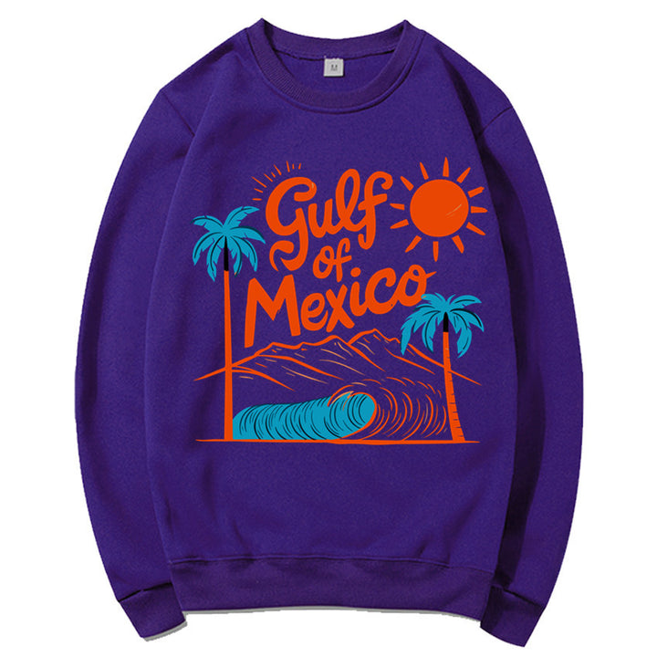 Kvinnesweatshirt med maritimt grafisk design og avslappet snitt Skjora