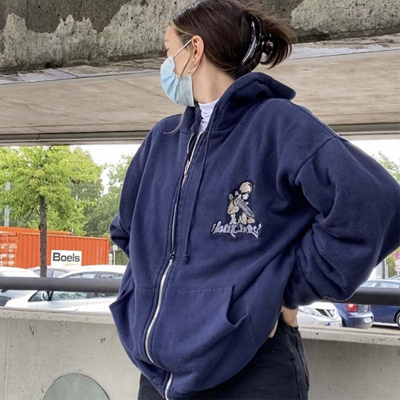 Dame hettejakke med unikt brodert design Skjora