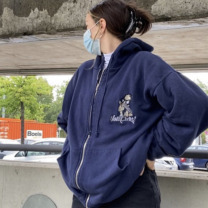 Dame hettejakke med unikt brodert design Skjora