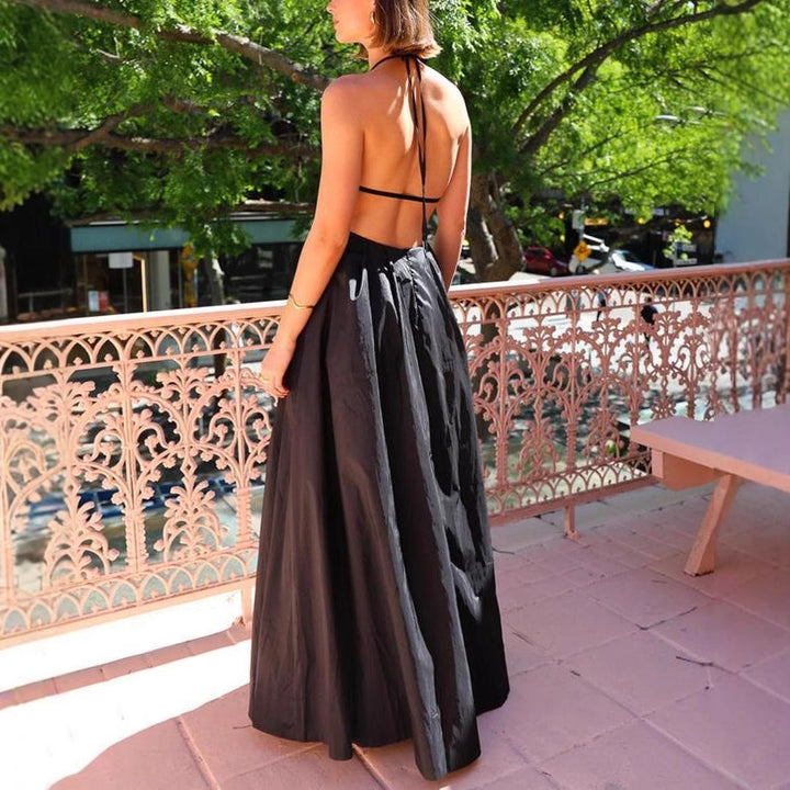 Damer Maxi Skjørt med Høy Midje og Elegant Chiffon Overlag