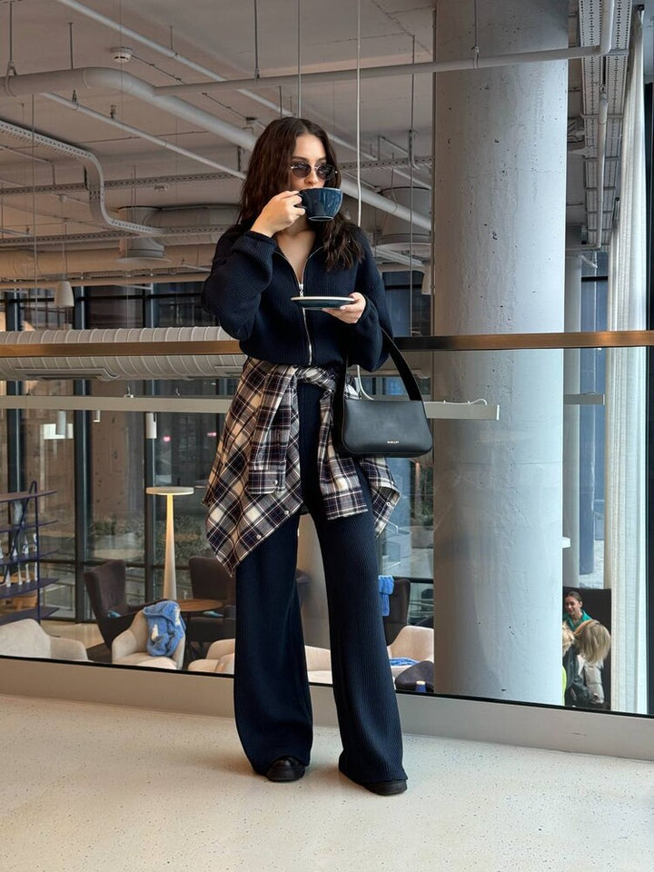 Kvinnelig hverdags jumpsuit med full-lengde glidelås og vide bein Skjora