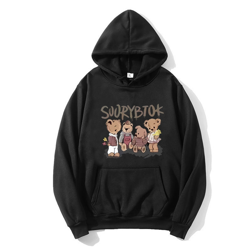 Damen Kapuzenpullover mit verspieltem Bärenmotiv Skjora