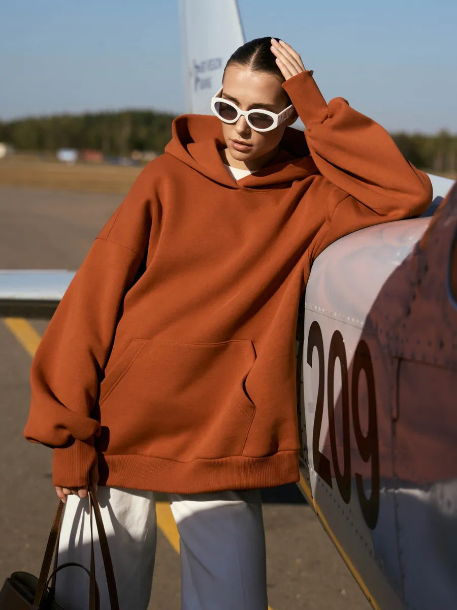 Dames oversized hoodie met volumineuze mouwen en geïntegreerde kangoeroezak Skjora