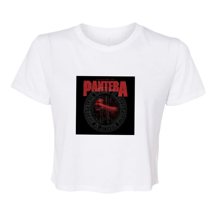 Dame ermeless T-skjorte med trykt vintage-motiv Skjora