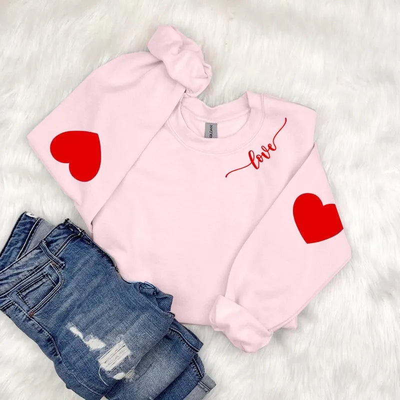 Dame sweatshirt med hjerte design og avslappet passform Skjora