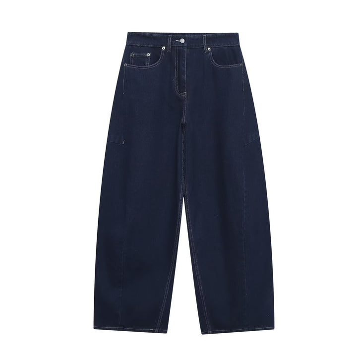 Dame vide jeans i moderne snitt med trendy cargo-lommer Skjora