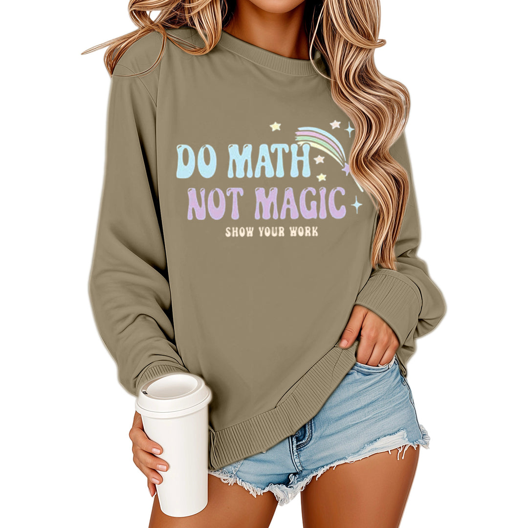 Kvinne sweatshirt med motiverende matematikkskrift og avslappet passform Skjora