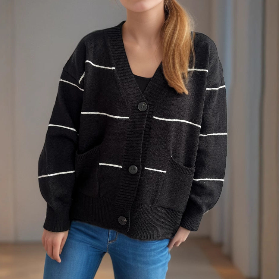 Damer koselig cardigan med lommer og knappe detaljer Skjora
