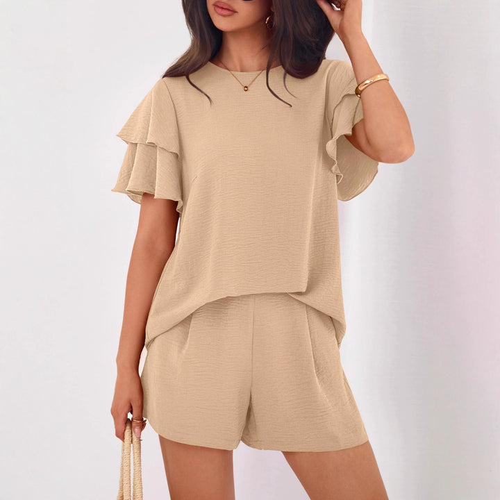Dame Lekenes Jumpsuit med Volangdetaljer og side lommer Skjora