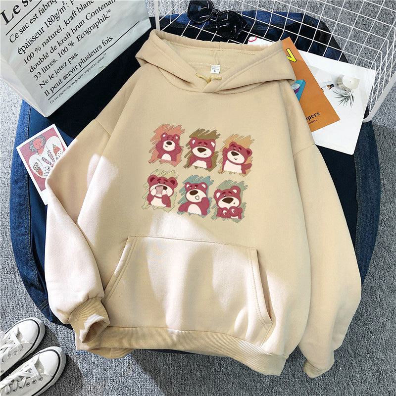 Ladies' Hoodie with Animal Cartoon Design Skjora