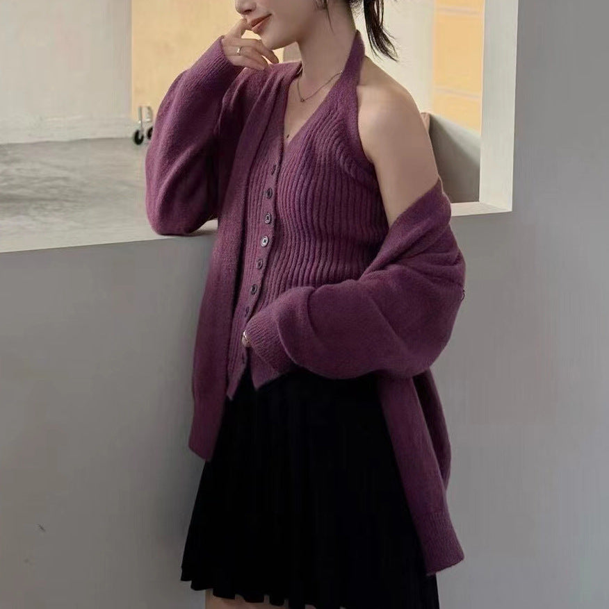 Kvinnelig Elegant Cardigan med Knapper og Mykt Stoff Skjora