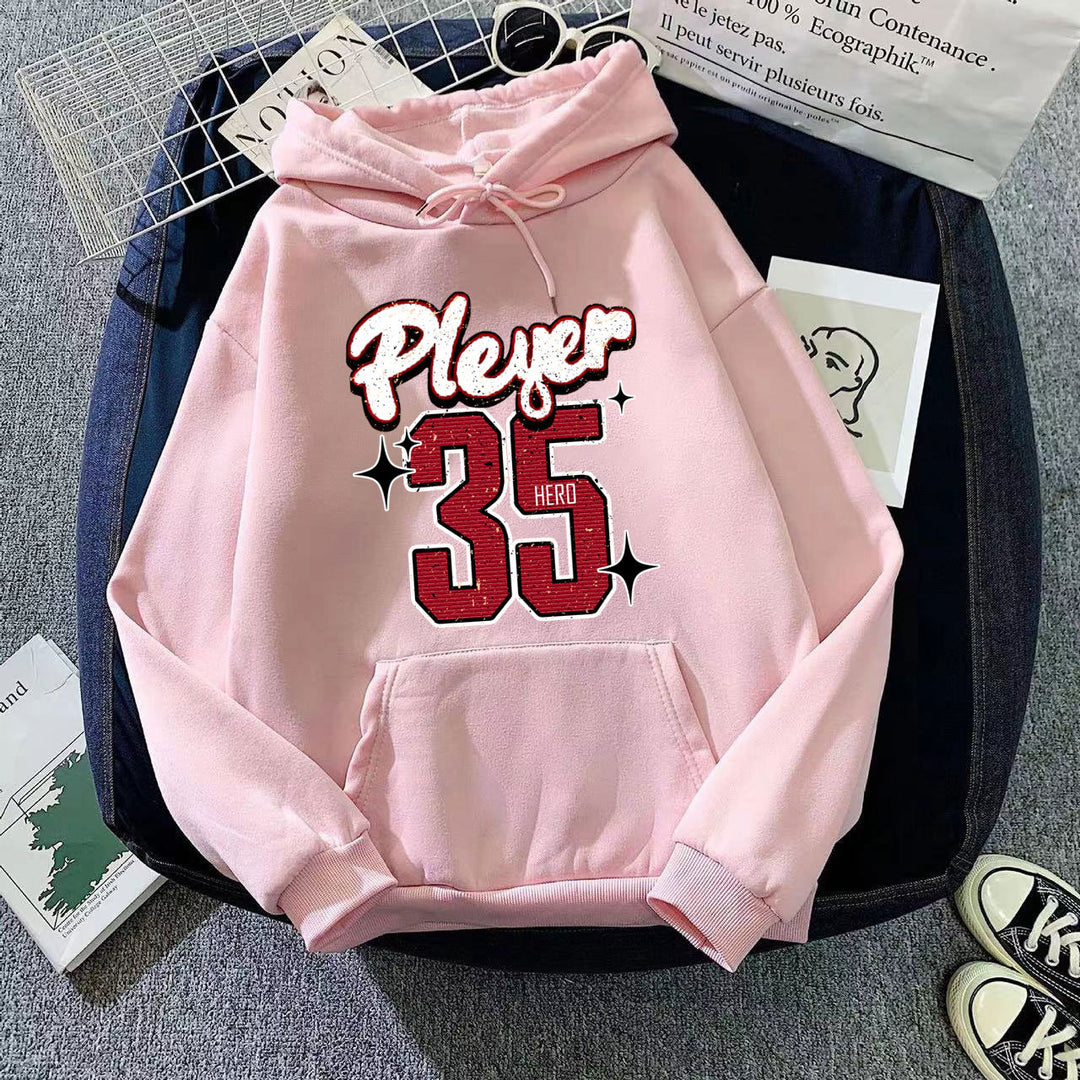 Damer hettegenser med kreativt basketballdesign Skjora
