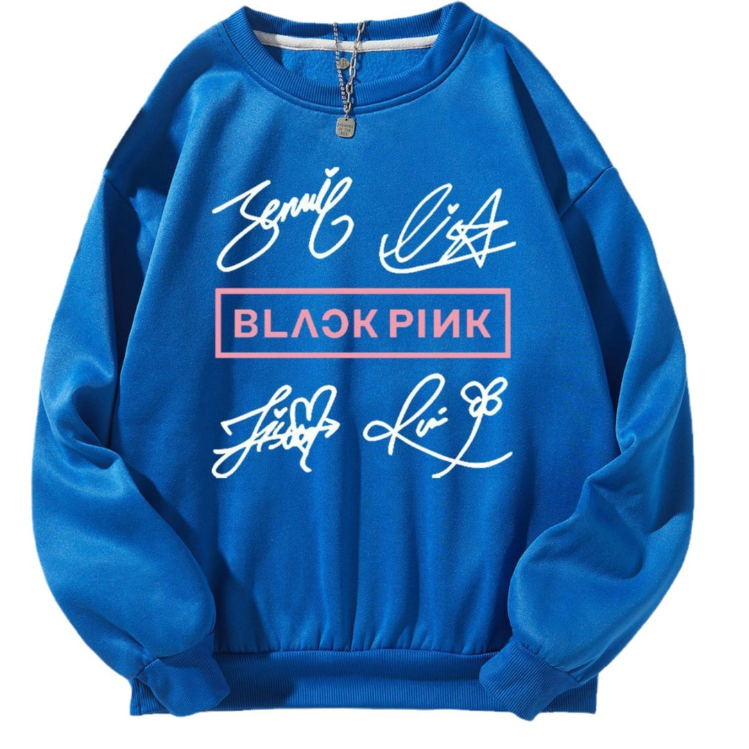 Dame uformell sweatshirt med kreativt signaturmotiv Skjora