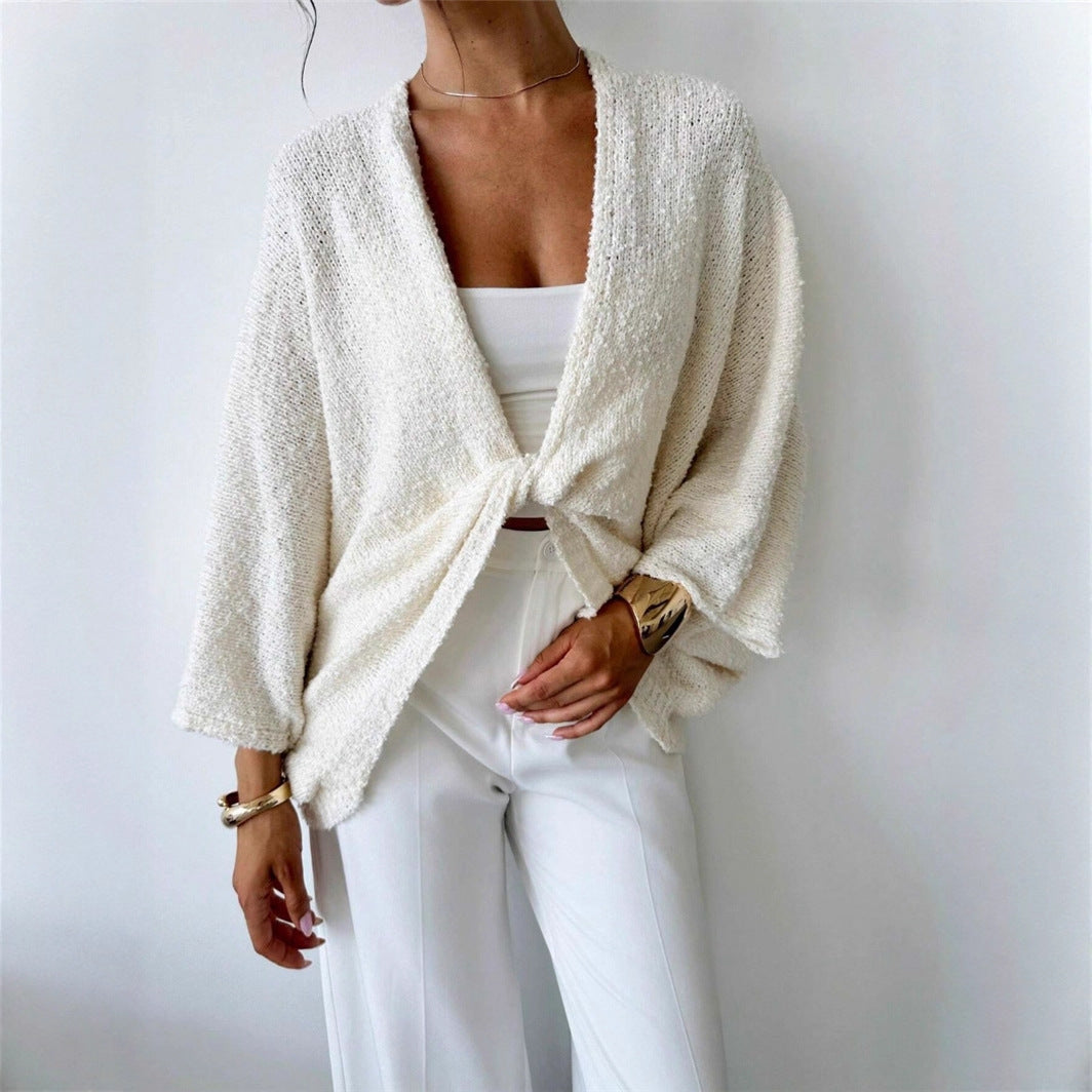 Dame Kimono Jakke med Bred Cut og Uformell Eleganse Skjora