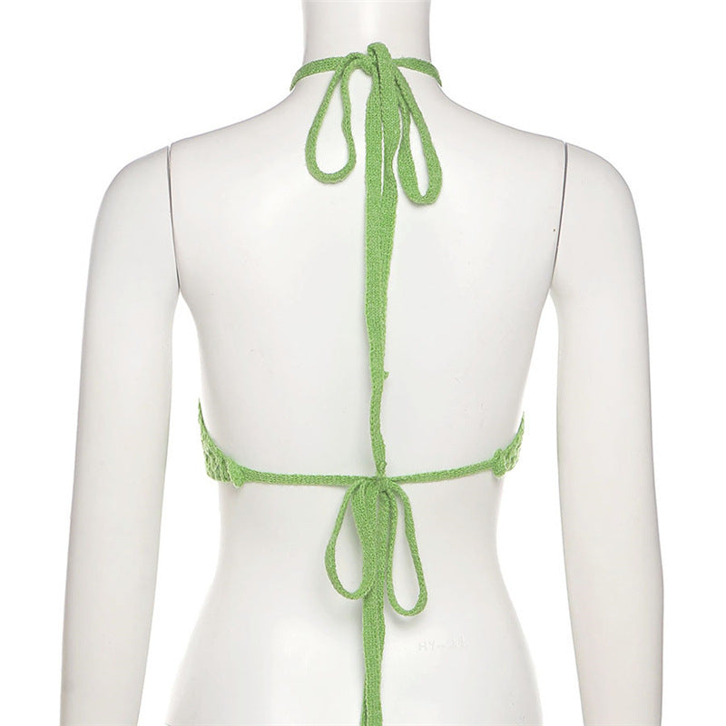 Damer heklet Crop-Bikini-Top med justerbare bånd Skjora