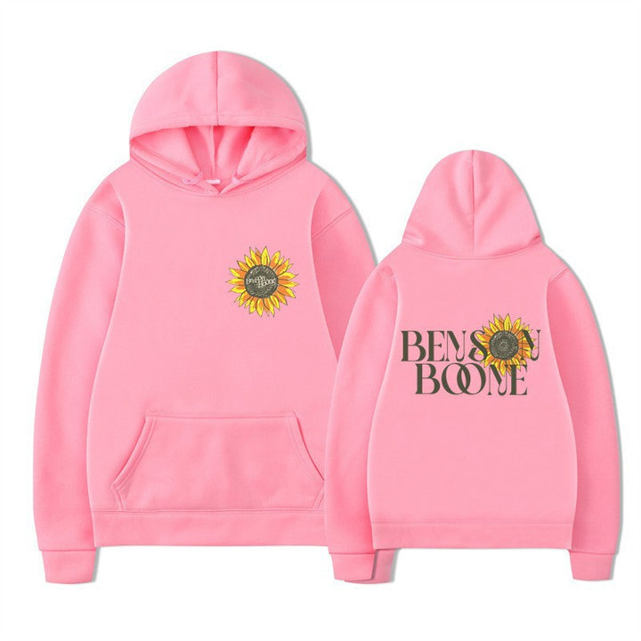 Dame hoodie med blomster grafisk design Skjora
