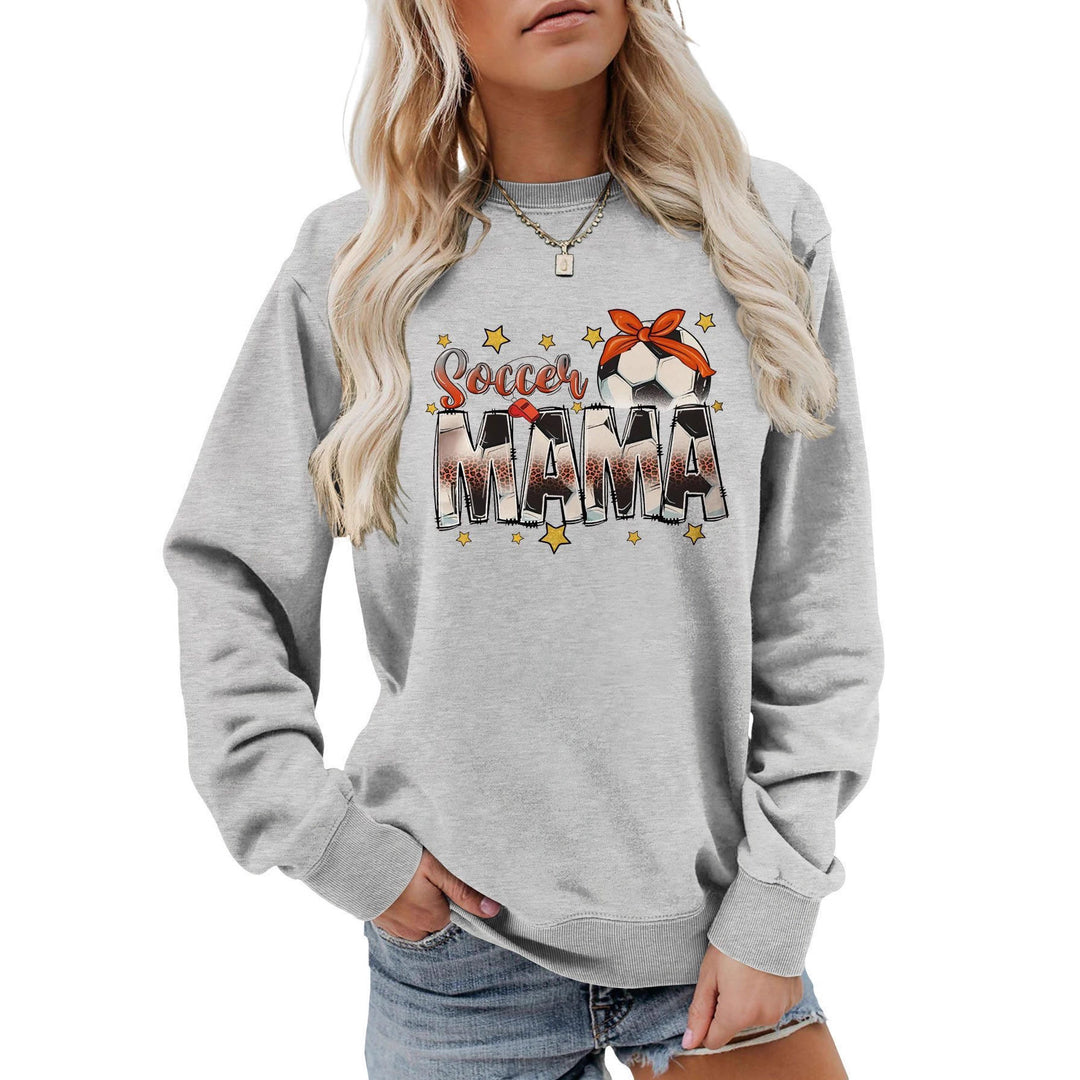 Dame sweatshirt med iøynefallende "Soccer Mama" trykk og komfortabel passform Skjora