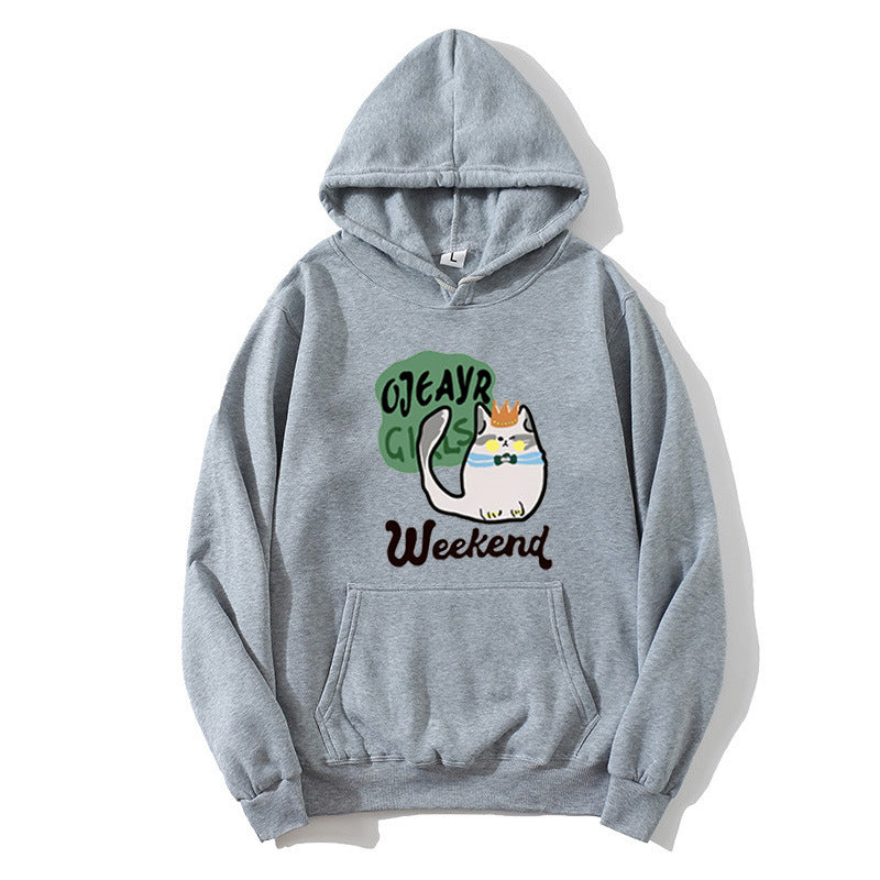 Damen Kapuzenpullover mit verspieltem Katzenmotiv Skjora