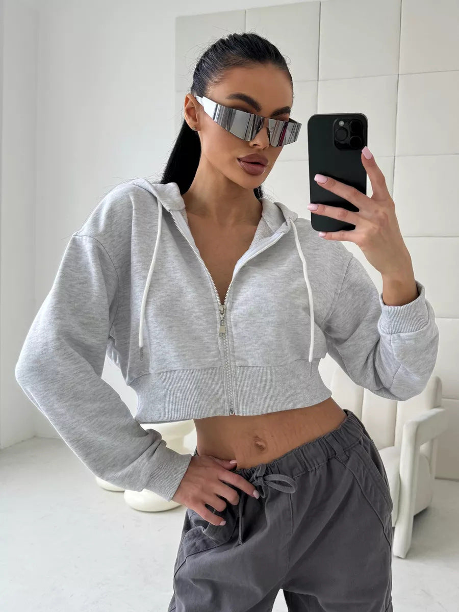 Kvinners kortermet Zip-Hoodie Skjora