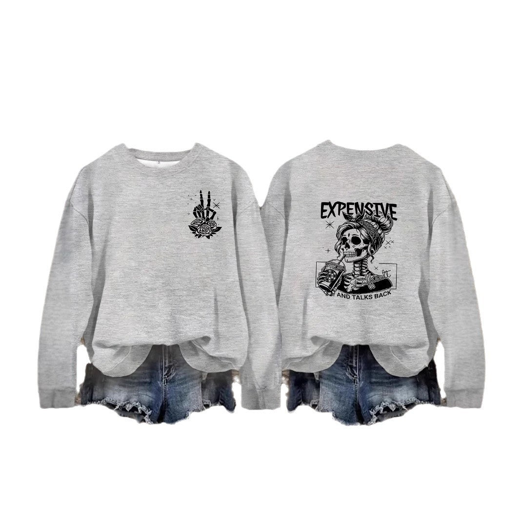 Dame sweatshirt med kreativt design og avslappet passform Skjora