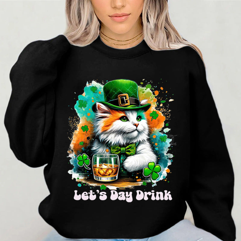 Kvinnegenser med morsomt katte design og inspirerende tekst Skjora