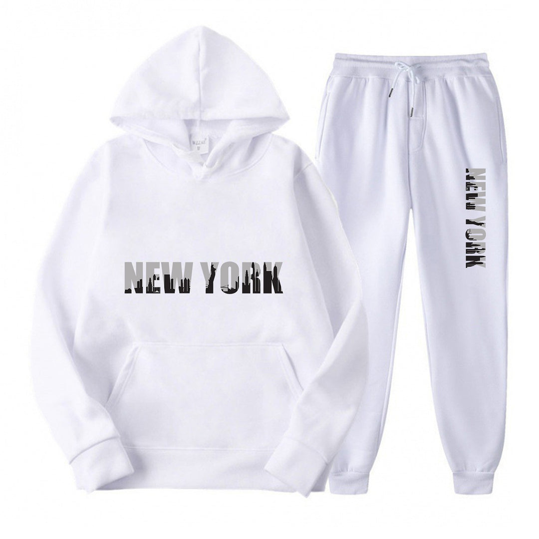 Kvinnelig sporty treningsdrakt med stilisert New York trykk Skjora