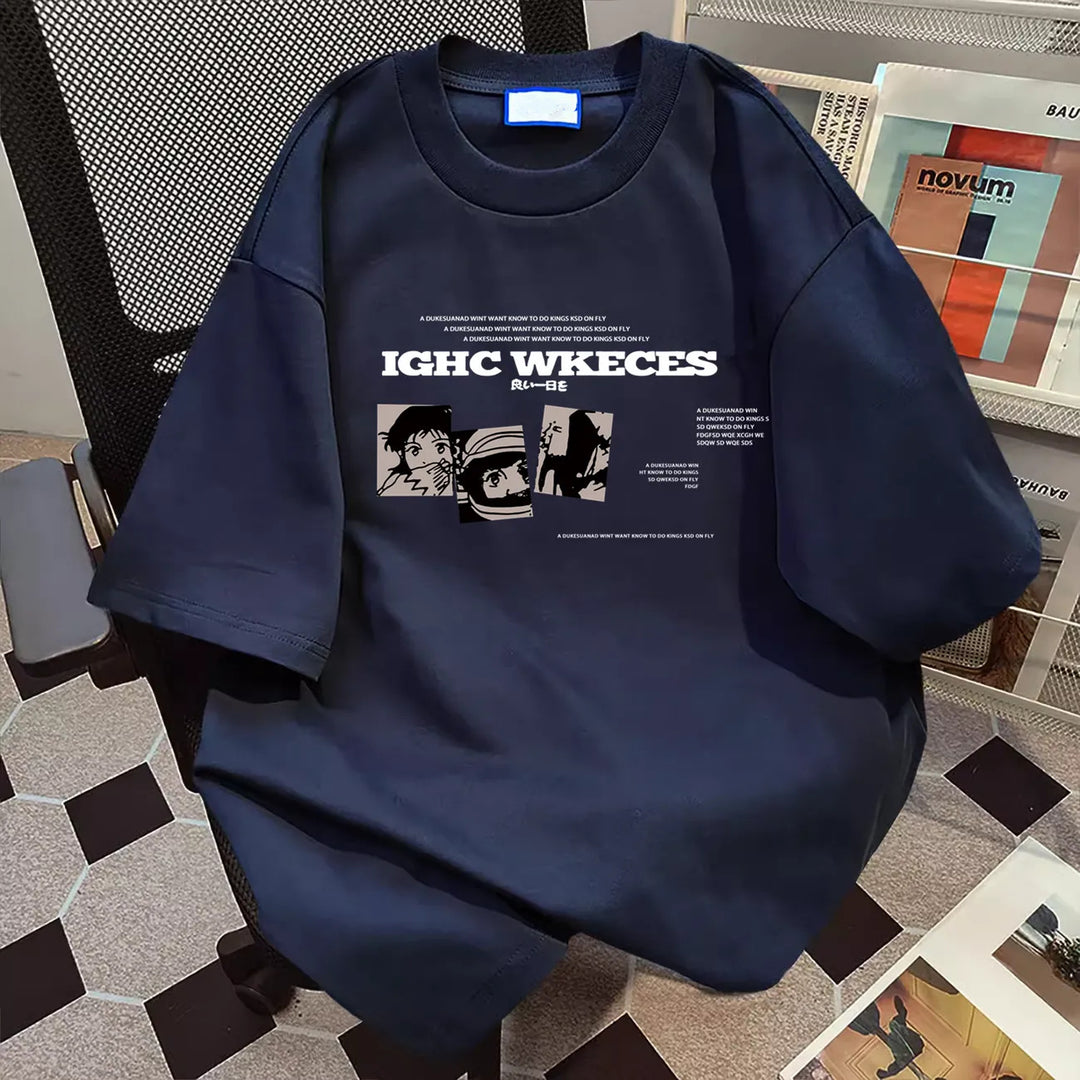 Dame oversized grafisk T-skjorte Skjora