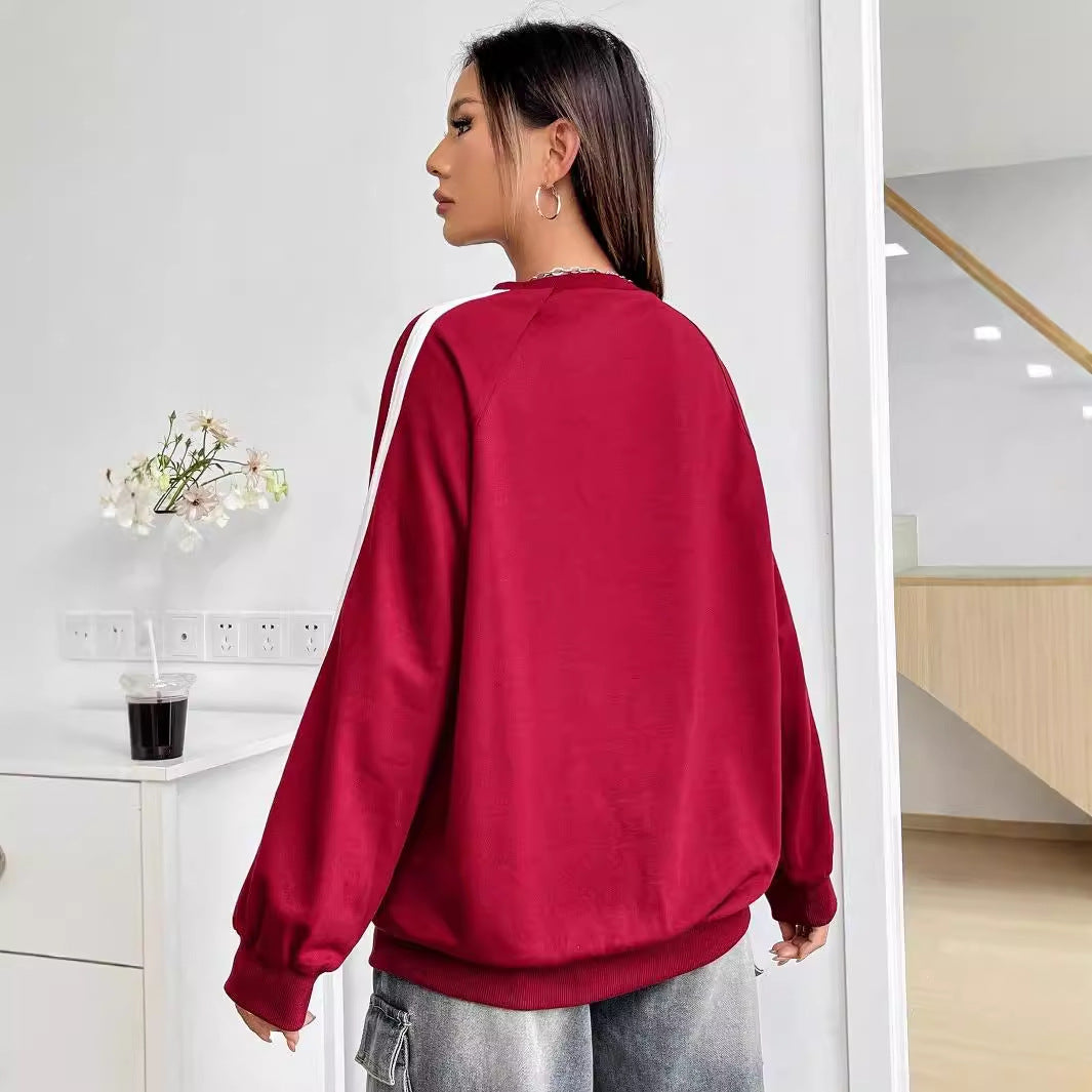 Kvinnens uformelle sweatshirt med kreative grafikker og voluminøse ermer Skjora