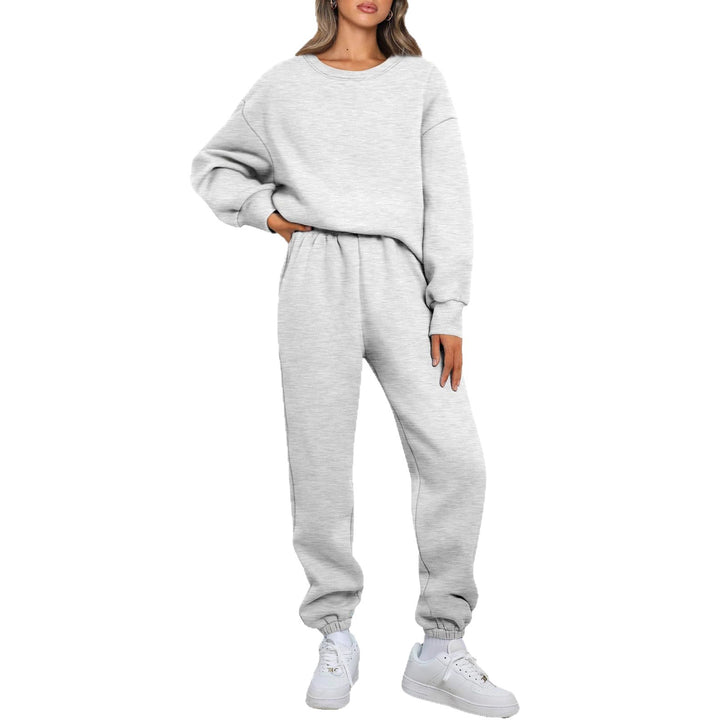 Kvinnors bekväma fritidsdräkt med oversized snitt och elastisk midja Skjora