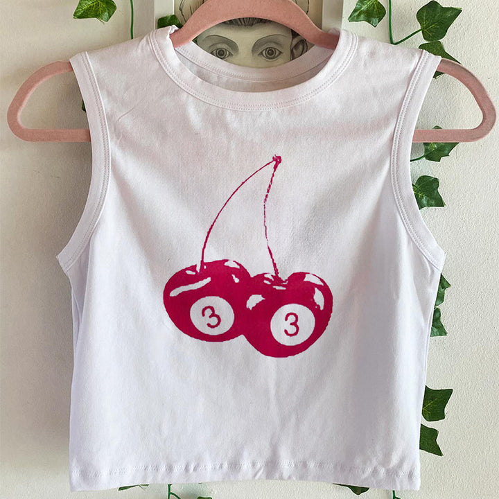 Dame ermeløs camisole med fruktig motiv Skjora