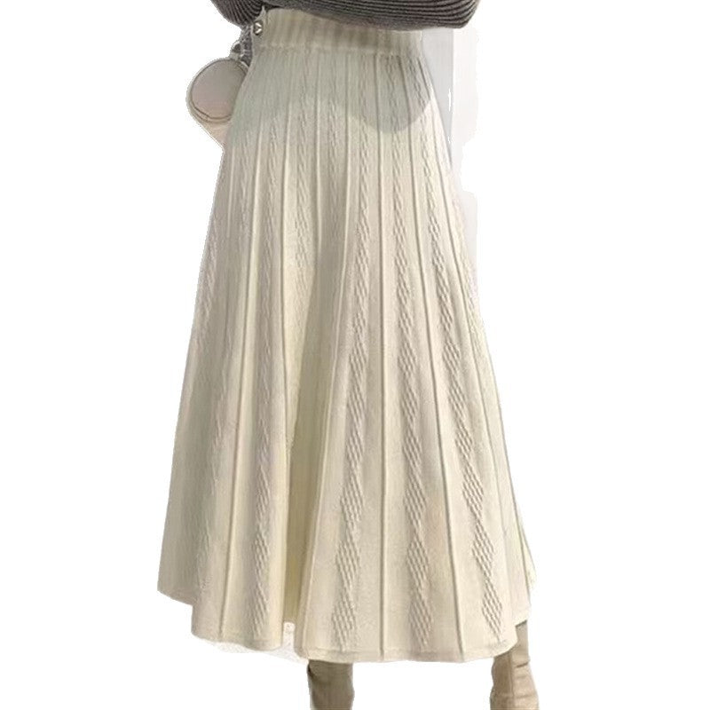 Damer Elegant Maxi Skjørt med fint teksturmønster Skjora