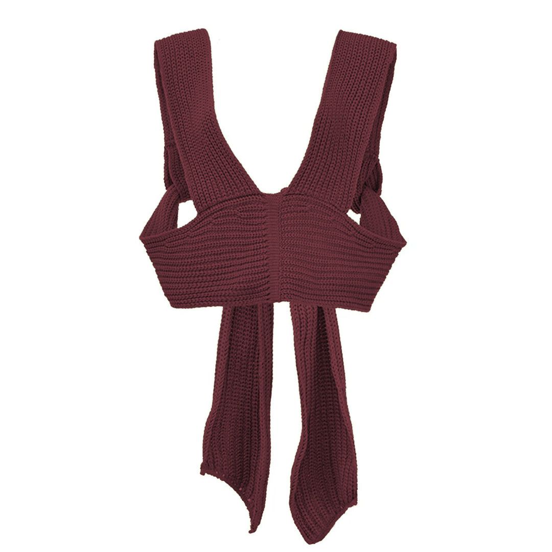 Damer strikket Crop-Top med raffinerte ryggdetaljer Skjora