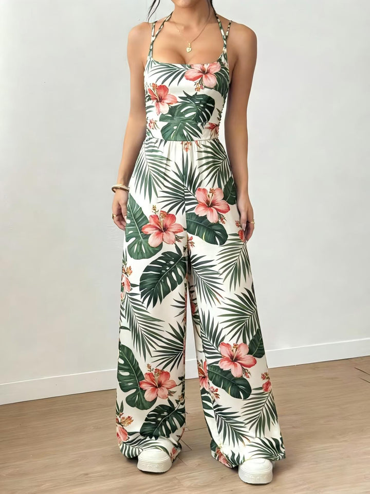 Dame Elegant Jumpsuit med vide ben og spaghetti-stropper Skjora