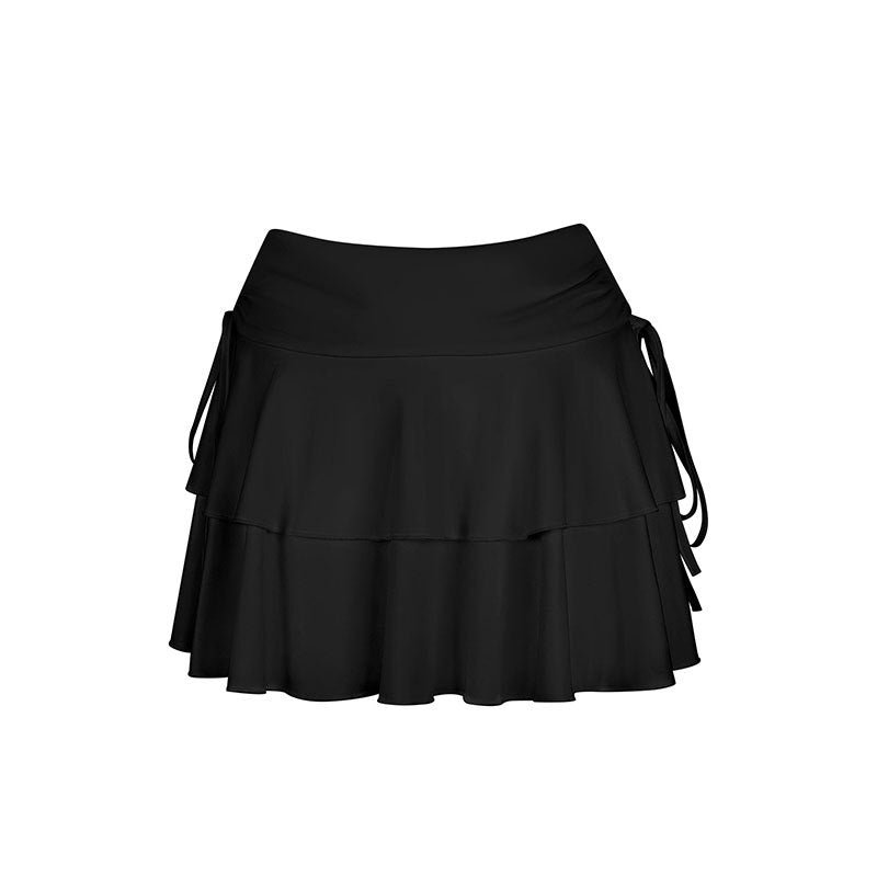 Damer Sporty Tennis skjørt med volang detaljer og sidesnor Skjora