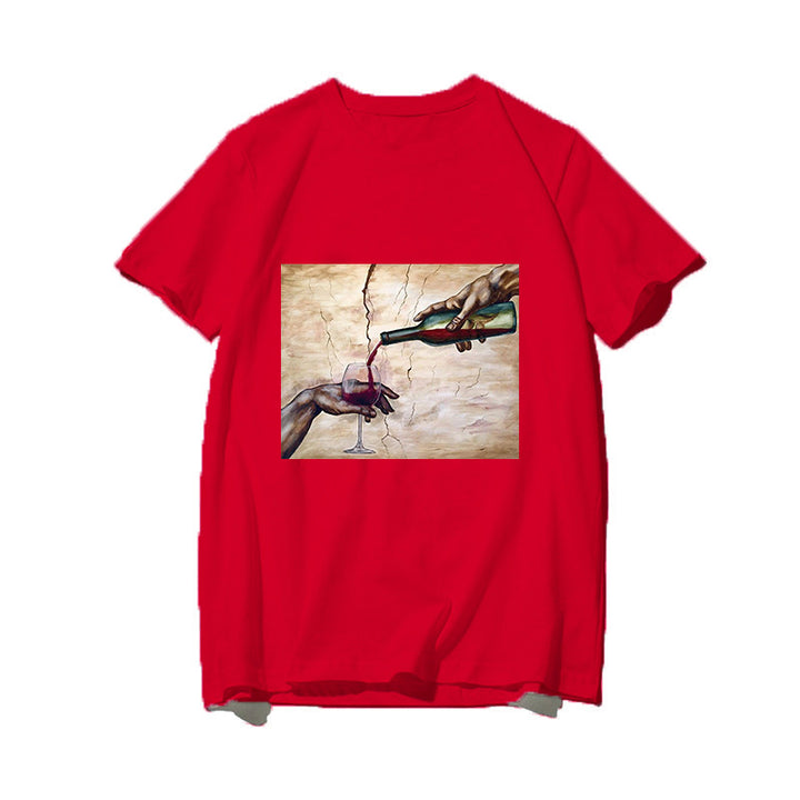 Dame T-skjorte med kreativt kunstmotiv Skjora