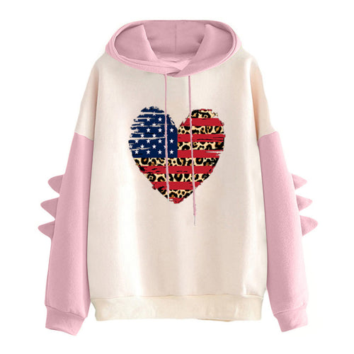 Kvinnes hoodie med unikt hjerte design og trendy detaljer Skjora