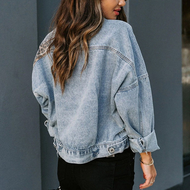 Women's denim jacket with animal print Skjora