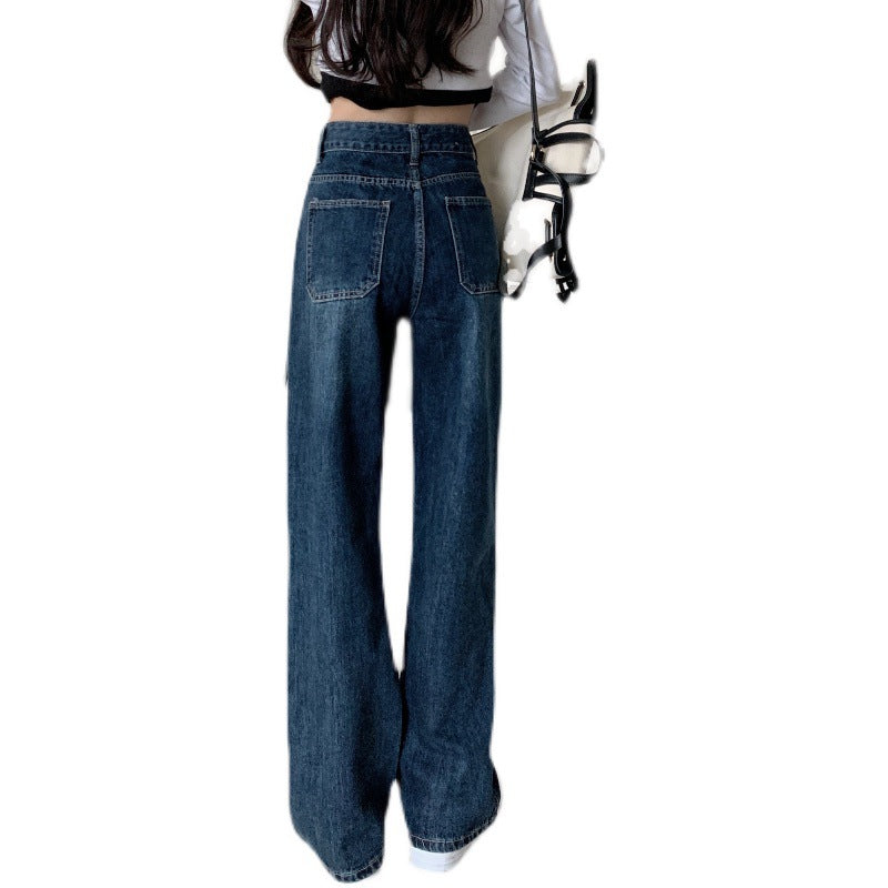 Kvinners Løse Høyt Liv Jeans Skjora