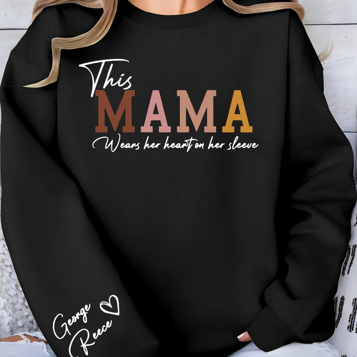 Dame sweatshirt med inspirerende mamma trykk og komfortabel passform Skjora