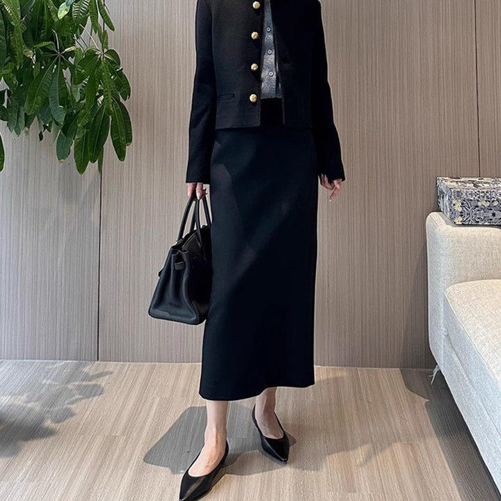 Dame Elegant Blazer-set med grafisk skjørt Skjora