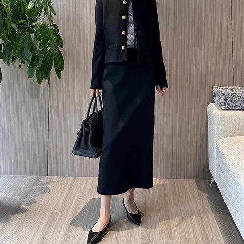Dame Elegant Blazer-set med grafisk skjørt Skjora