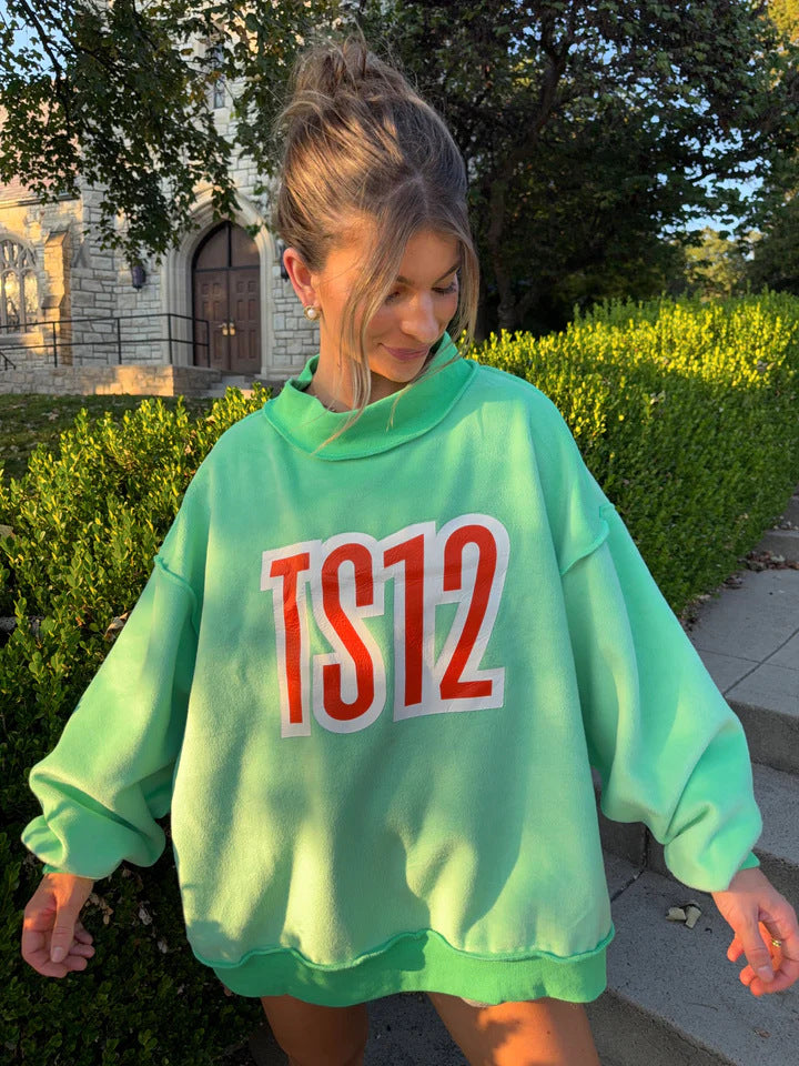 Kvinne Oversized Sweatshirt med Kreativ Grafisk Trykk Skjora