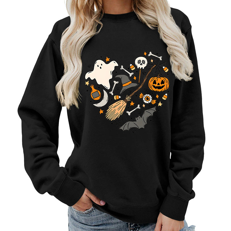 Dame Halloween Sweatshirt med Kreativ Design Skjora